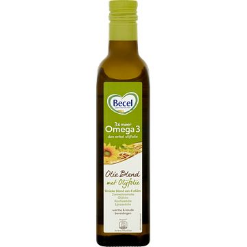 Foto van Becel olie blend olijfolie vegan en 100% plantaardig met omega 3 fles 500ml bij jumbo