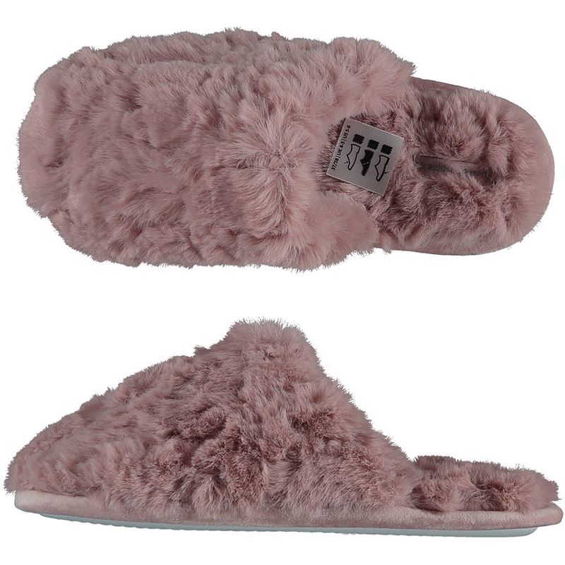 Foto van Dames instap slippers/pantoffels roze maat 37-38 - sloffen - volwassenen