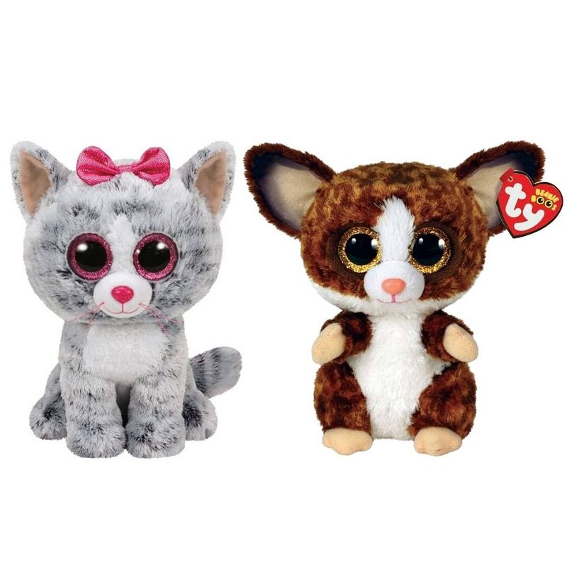 Foto van Ty - knuffel - beanie buddy - kiki cat & bush baby galago