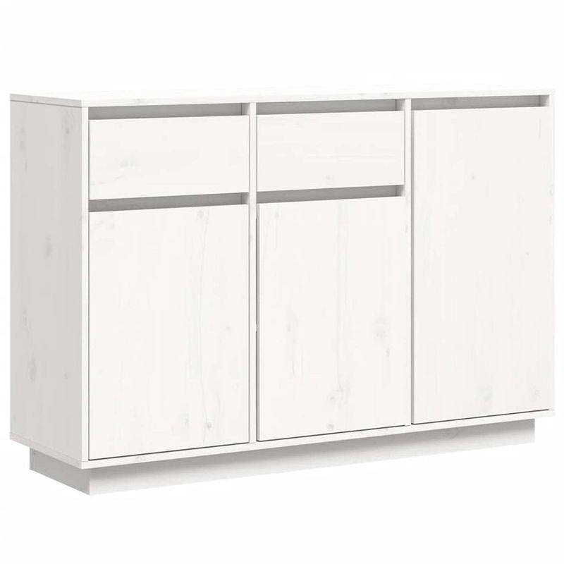 Foto van Vidaxl dressoir 110x34x75 cm massief grenenhout wit