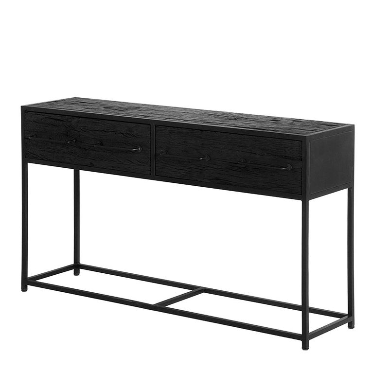 Foto van Giga meubel sidetable - zwart - 140cm - hout - sidetable pure black