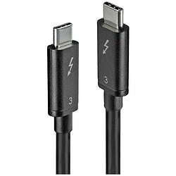 Foto van Lindy thunderbolt-kabel thunderbolt 3 usb-c stekker, usb-c stekker 0.8 m zwart 41558