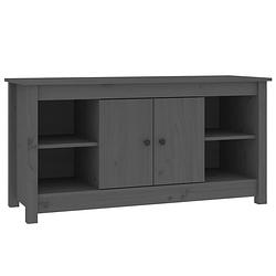 Foto van The living store tv-kast grenenhout grijs 103x36.5x52cm - trendy design