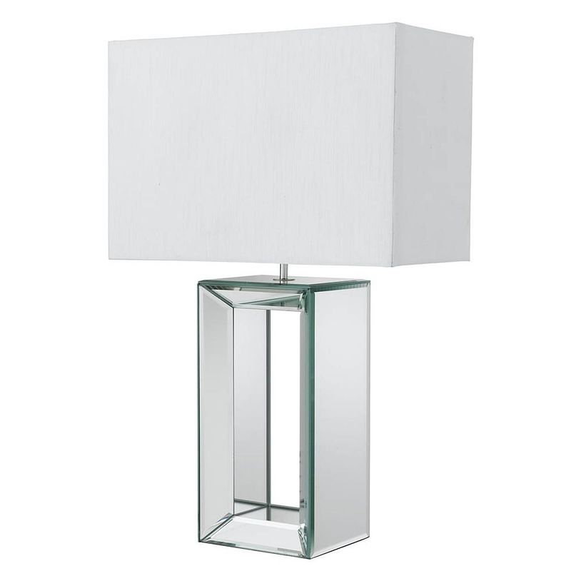 Foto van Moderne tafellamp - bussandri exclusive - glas - modern - e27 - l: 38cm - voor binnen - woonkamer - eetkamer - wit