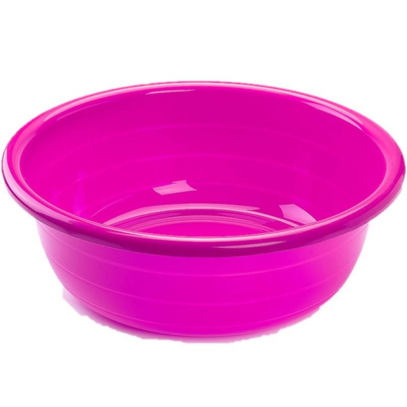 Foto van Grote kunststof teiltje/afwasbak rond 30 liter roze - afwasbak