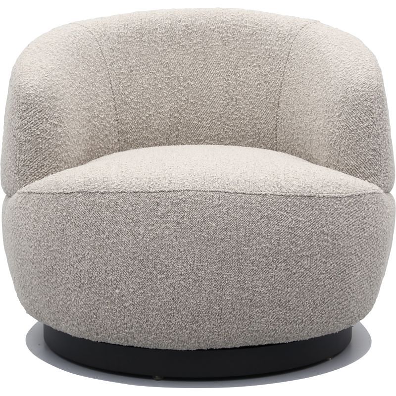 Foto van Draaifauteuil woolly bouclé naturel gemeleerd