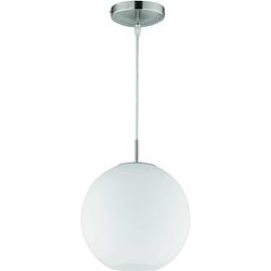 Foto van Led hanglamp - hangverlichting - trion mono - e27 fitting - rond - mat nikkel - aluminium