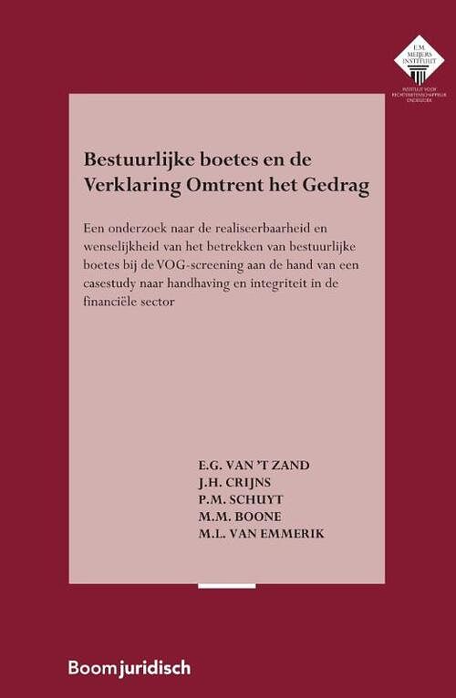 Foto van Bestuurlijke boetes en de verklaring omtrent het gedrag - e.g. van 'st zand - paperback (9789462908437)