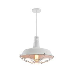 Foto van Quvio hanglamp staal met rooster wit - quv5049l-white