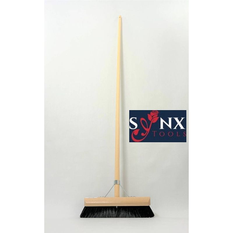 Foto van Synx tools zaalveger 30 cm - paardenhaar / kamerveger - zachte bezem 30 cm - bezemsteel - veger schoonmaken - bezems