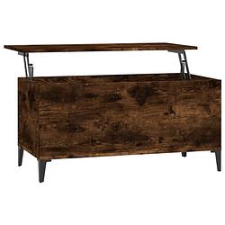 Foto van The living store salontafel lift-top gerookt eiken 90x44.5x45 cm - duurzaam bewerkt hout