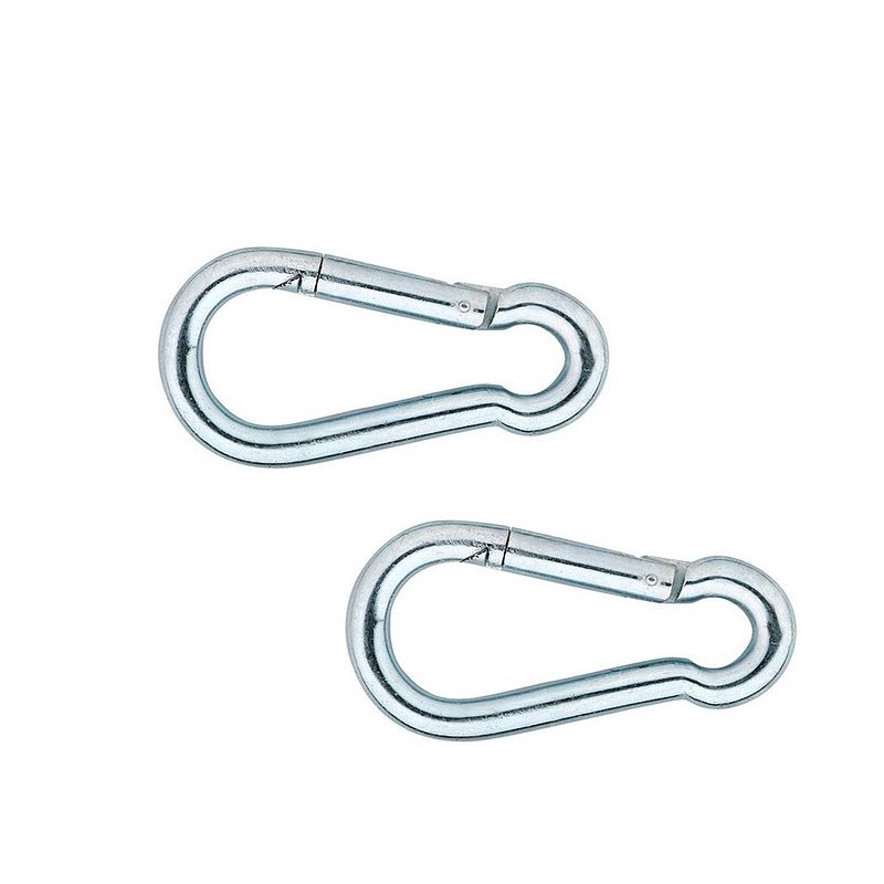 Foto van 4x stuks snaphook / karabijnhaak / snaphooks verzinkt staal 6 cm - karabijnhaken