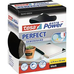 Foto van Tesa perfect 56343-00034-03 textieltape tesa extra power zwart (l x b) 2.75 m x 38 mm 1 stuk(s)