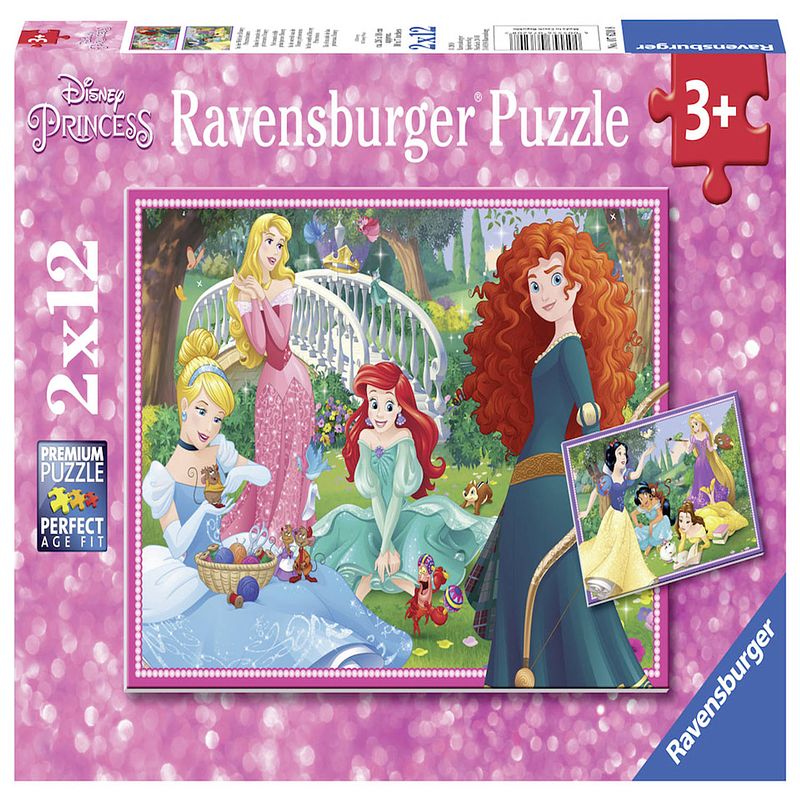 Foto van Ravensburger puzzel disney wereld van de prinsessen - 2 x 12 stukjes