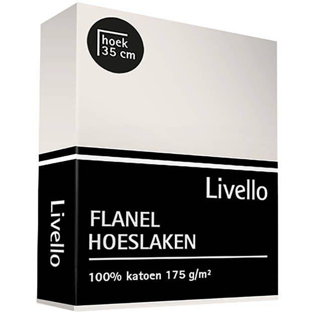 Foto van Livello hoeslaken flanel ecru 180 x 200 cm