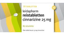 Foto van Leidapharm reistabletten cinnarizine 25 mg tabletten