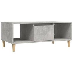 Foto van The living store salontafel betongrijs - bewerkt hout - 90 x 50 x 36.5 cm