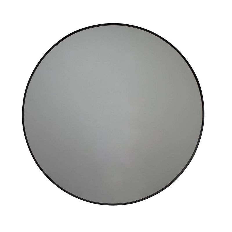 Foto van Parya home - metalen spiegel rond - 80 cm - zwart
