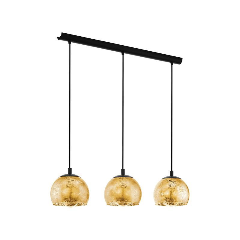 Foto van Eglo albaraccin hanglamp - e27 - 78 cm - zwart/goud