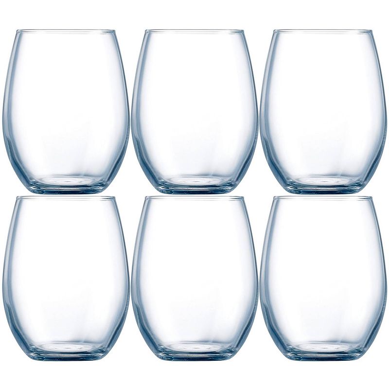 Foto van 6x stuks luxe transparante drinkglazen 440 ml van glas - drinkglazen