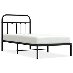 Foto van The living store bedframe - klassiek robuust - metaal - 207 x 95 x 100 cm - zwart