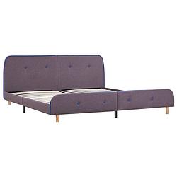 Foto van The living store bedframe - klassiek - 208x186x81 cm - taupe - hout/ijzer - geschikt voor matras 180x200 cm