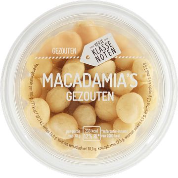 Foto van Verse klassenoten macadamia'ss gezouten 140g bij jumbo