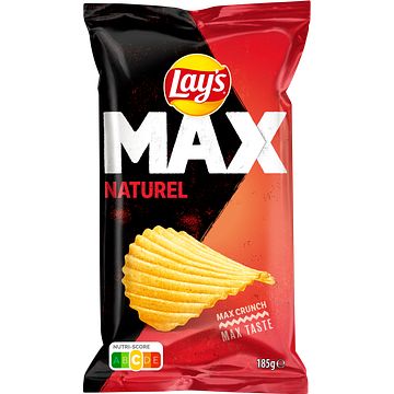 Foto van Lay's max ribbel chips naturel 185gr bij jumbo