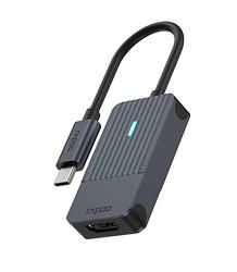 Foto van Rapoo usb-c adapter, usb-c naar hdmi, grijs desktop accessoire zwart