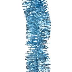 Foto van Decoris kerstslinger/folie slinger - blauw - 270 x 7 cm - lametta - kerstslingers