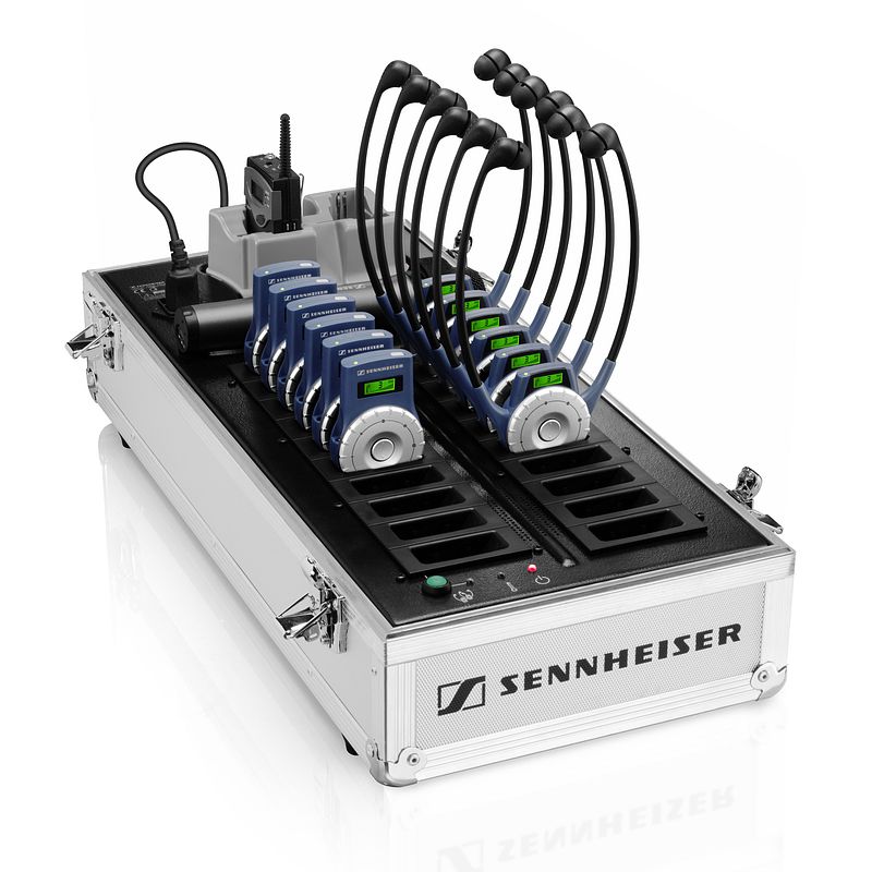 Foto van Sennheiser ezl 2020-20l laadstation en koffer voor 2020 systeem