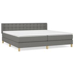 Foto van The living store boxspringbed classic - 203 x 203 x 78/88 cm - donkergrijs - pocketvering matras - middelharde