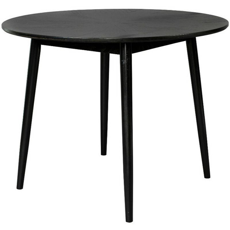 Foto van Giga meubel gm eettafel zwart ø100cm - eiken fineer - tafel fabio