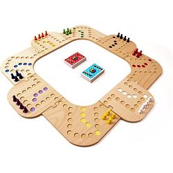 Foto van Keezbord totaalbox keezenspel en tokkenspel - houten bordspel - 2 tot 8 personen