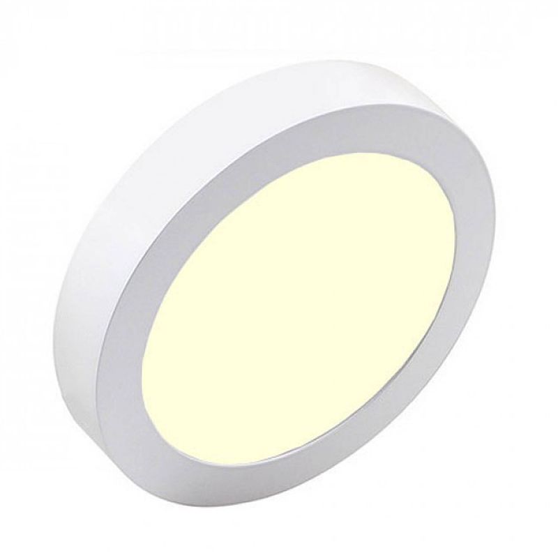 Foto van Led downlight pro - aigi - opbouw rond 12w - warm wit 3000k - mat wit - ø177mm