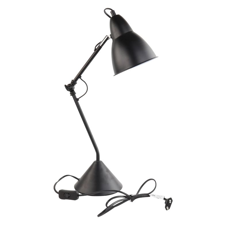 Foto van Orange85 bureaulamp - zwart - verstelbaar - metaal - retro - 25x15x62cm