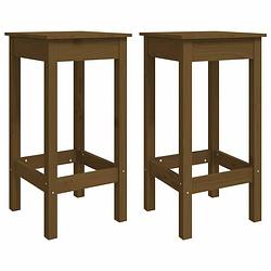 Foto van Vidaxl barstoelen 2 st 40x40x78 cm massief grenenhout honingbruin