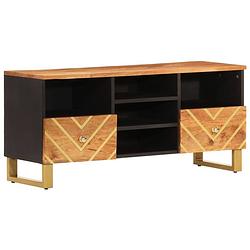 Foto van Vidaxl tv-meubel 100x33,5x46 cm massief mangohout bruin en zwart