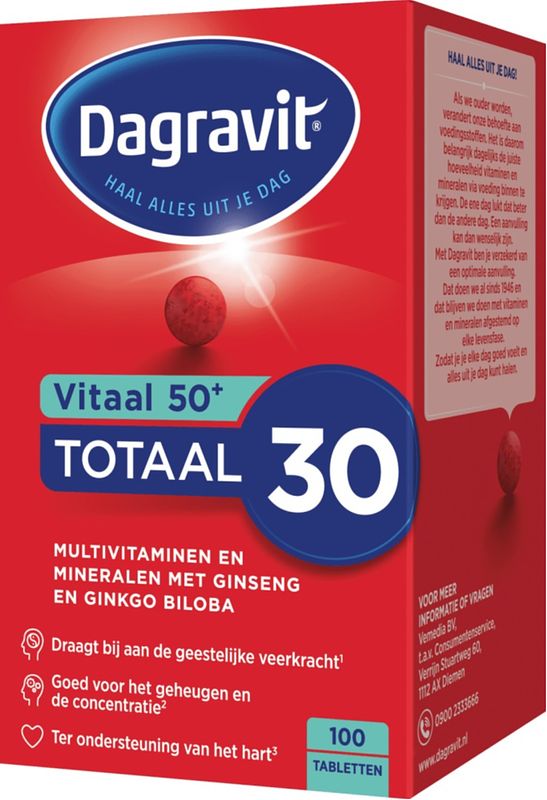 Foto van Dagravit vitaal 50+ totaal 30 tabletten