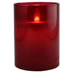 Foto van Magic flame - led kaars wax glas 10cm tango rood