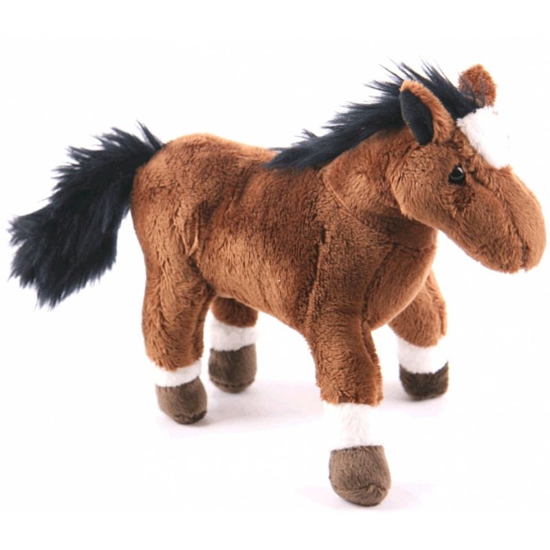 Foto van Pluche paard bruin 19 cm - knuffel boederijdieren