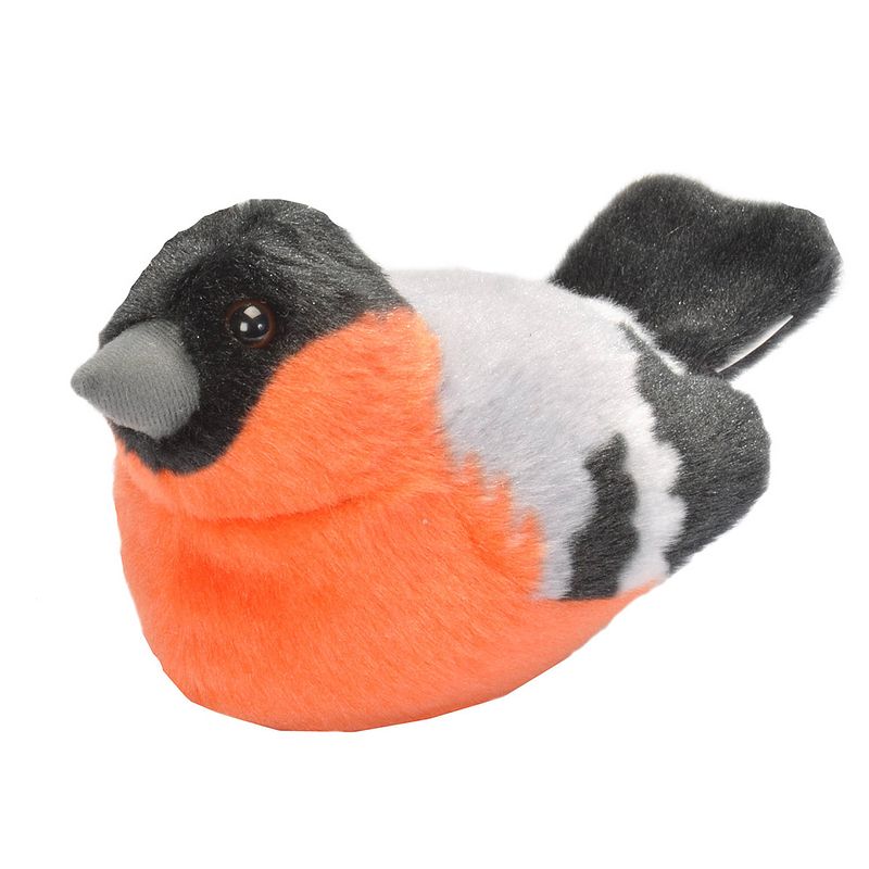 Foto van Wild republic knuffel goudvink met geluid 15 cm pluche oranje