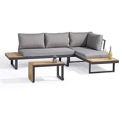 Foto van Sens-line - olympia multifunctionele loungeset - voor buiten - 3-delige set - aluminium/acacia/polyester