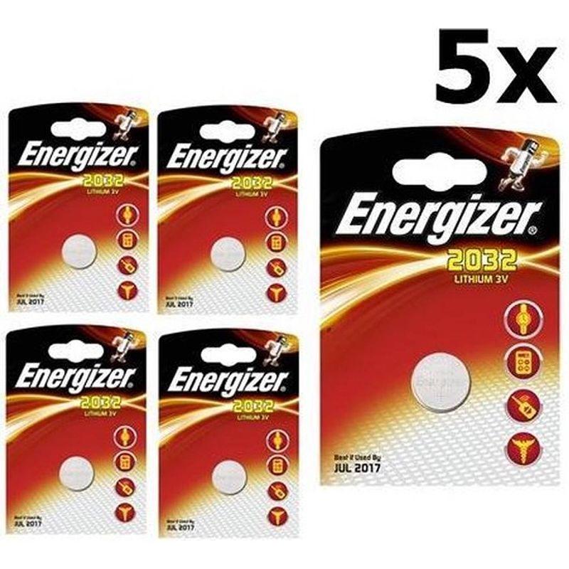 Foto van 5 stuks energizer cr2032 3v lithium batterij