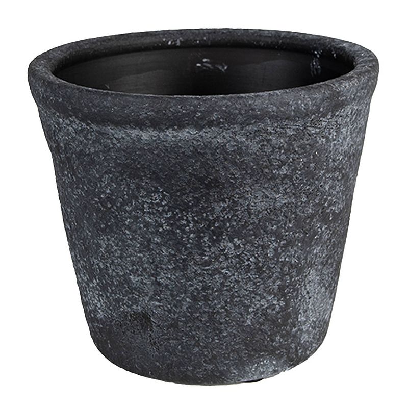 Foto van Clayre & eef bloempot ø 12x10 cm grijs keramiek bloempot binnen plantenpot plant pot grijs bloempot binnen plantenpot