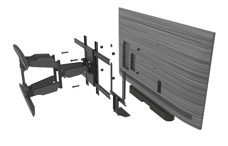 Foto van Cavus draaibare muurbeugel met sonos beam frame audio muurbeugel zwart