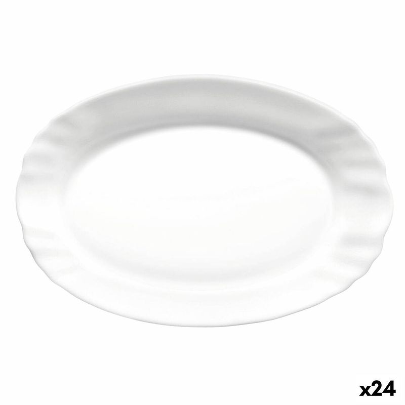 Foto van Serveerschaal bormioli rocco ebro ovalen wit glas (22 cm) (24 stuks)