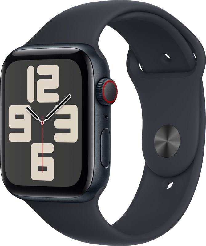 Foto van Apple watch se (2022) 4g 44mm midnight aluminium sportband m/l