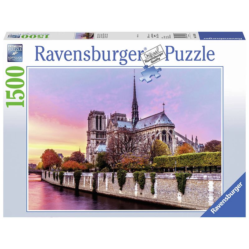 Foto van Ravensburger puzzel schilderachtige notre dame - 1500 stukjes