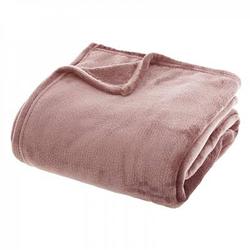 Foto van Casa di elturo flanellen fleece plaid diep roze - xl 180 x 230 cm